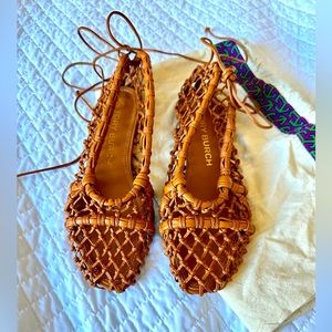 Tory Burch Helena Mesh Lace Flats - Size 8.5 (US).